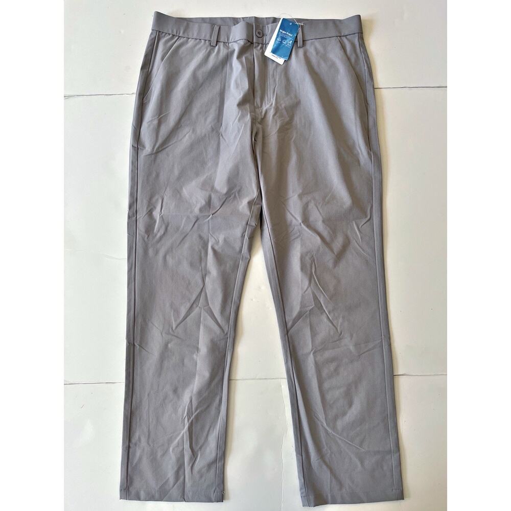 Libin Golf Dress Pants Men 36x30 Gray Stretch Lightweight Travel UPF 50+